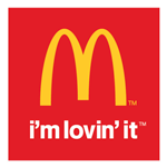 McDonald's logo featuring the iconic golden arches and the slogan 'I'm lovin' it' on a red background.